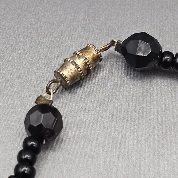 VTG Hand-Blown Lampwork Glass Bead Necklace 16" Floral Motifs Mixed Media - Picture 8 of 12